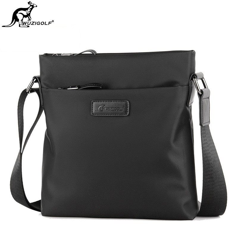 彬澳袋鼠休闲斜挎包公文包男款商务单肩包男小号竖款通勤牛津布包