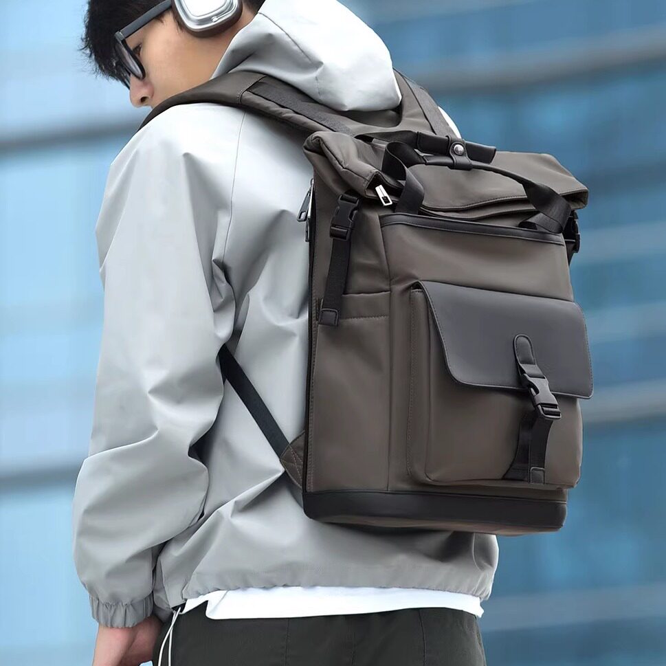 彬澳袋鼠多功能双肩包男防水商务电脑包通勤大学生出差旅行背包潮