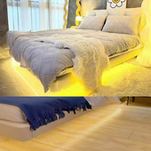 铁艺悬浮床床床架钢架民宿无床头极简大床新款 悬空支架床