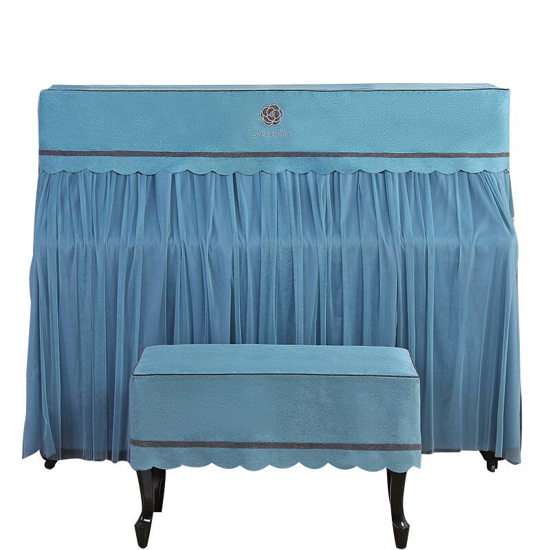 钢琴罩全罩新款加厚琴凳盖布欧式时尚大气蕾丝防尘