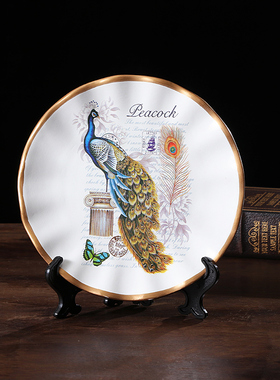 陶瓷装饰盘子摆盘看盘欧式现代客厅电视柜酒柜装饰品摆设