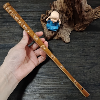 老艺制作文玩宣摺扇老菸杆罗汉竹十太保扇骨去皮留