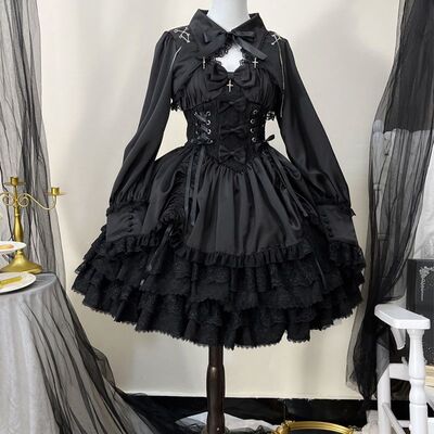 洛丽塔十字勋章Lolita洋装暗黑jsk吊带连衣裙正品秋冬仙魔女裙