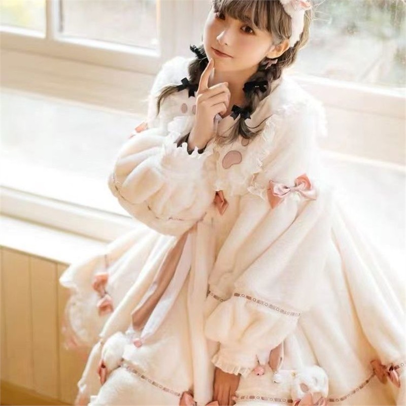 Lolita小奶裙撑洛丽塔日常长袖加厚暴力OP连衣裙公主裙新年lolita