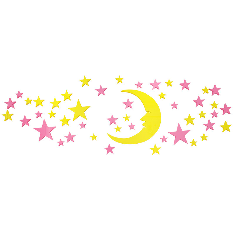星星月亮儿童房墙壁天板立体墙卧室床头画装饰