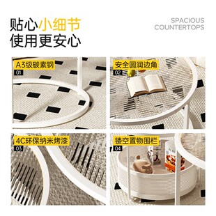 茶几客厅奶油风子母茶几小户型小茶台边几新款