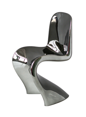 一匚样板房银色艺术飘带树脂电镀售楼处电视柜客厅装饰品