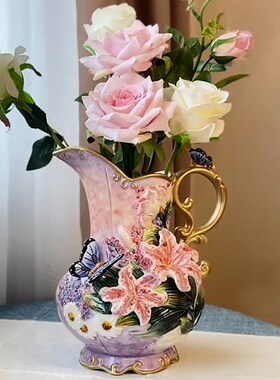 大号百合蝴蝶水罐鲜瓶装水客厅酒柜玄关装饰