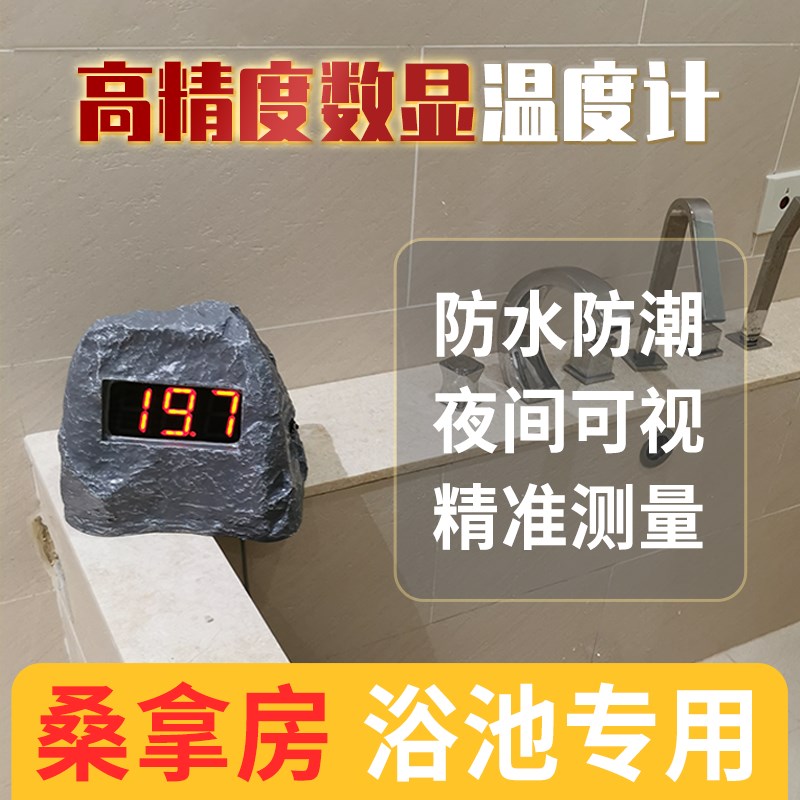 仿石浴池温度显示器带探水池泳池温泉酒店冷库防水水温表室内外