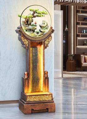 新品款假山流水喷泉招财摆件公室公业办司开CFM景观装饰摆件礼工