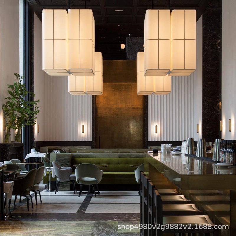 民宿餐饮大堂吊灯设计师会所包厢宴会厅餐桌饭店高档大气餐厅布灯