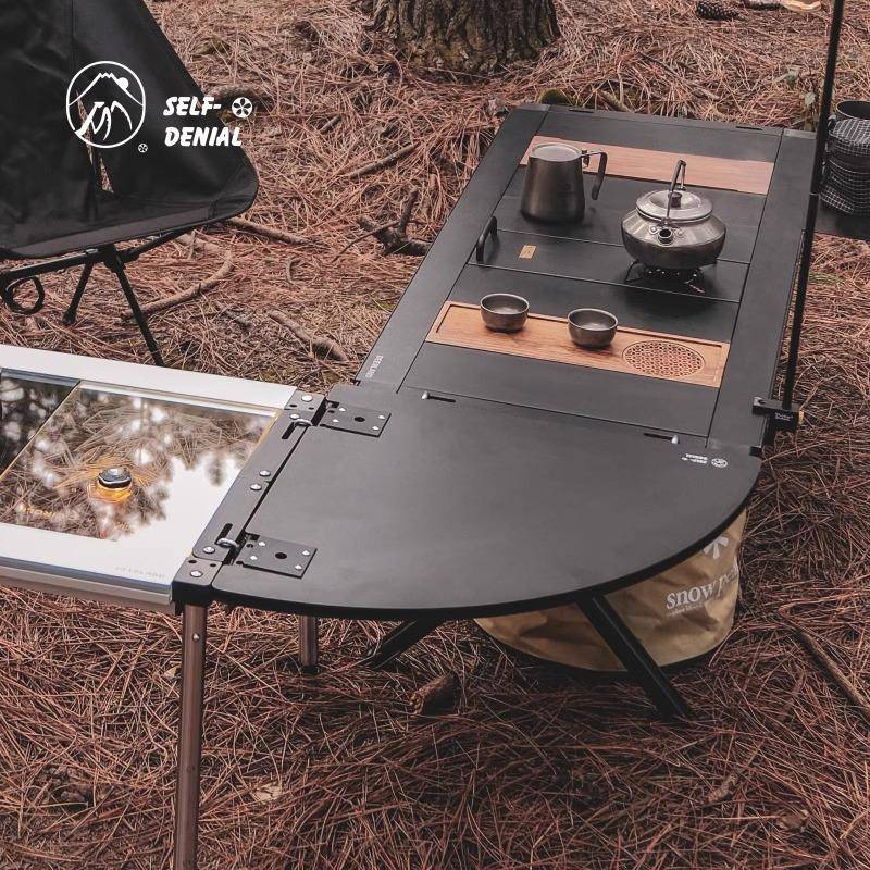 户外黑化转角板IGT桌配件适配雪峰喜登乐黑色铝合金转角桌板