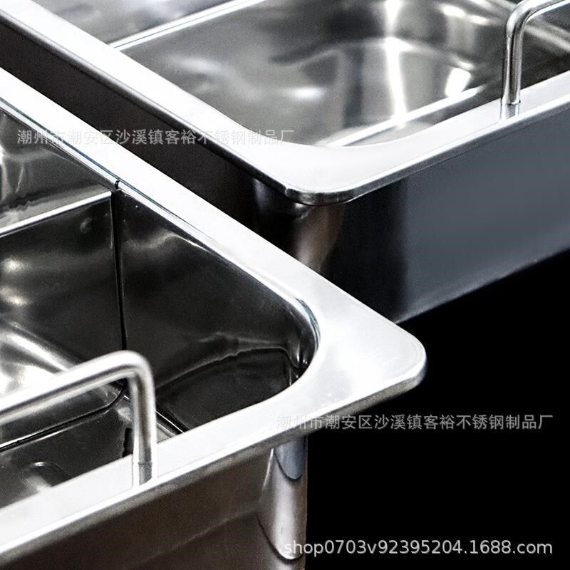 商用方形火锅盆特厚带耳鸳鸯锅子母锅电磁炉火锅锅涮锅