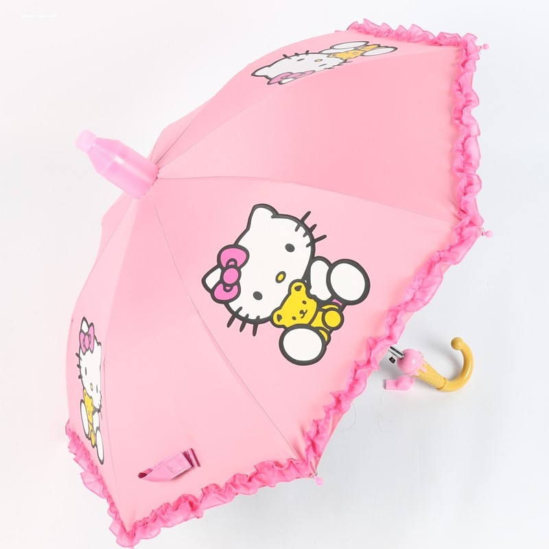 防水粉色猫公儿童雨伞卡男幼儿园自动遮阳伞