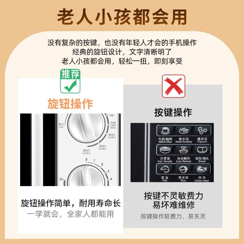 微波炉小型光波炉烤箱体升平板械式旋钮图片