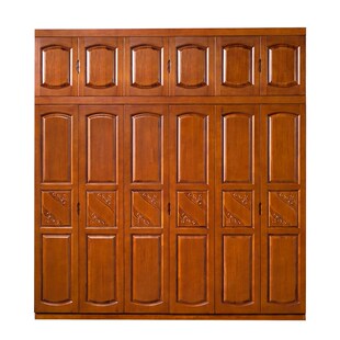 现代香樟木实木衣橱组装 门卧室整体大衣橱