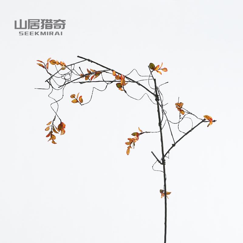 仿真榕树叶干枝插假树枝饰客厅秋色仿真艺造
