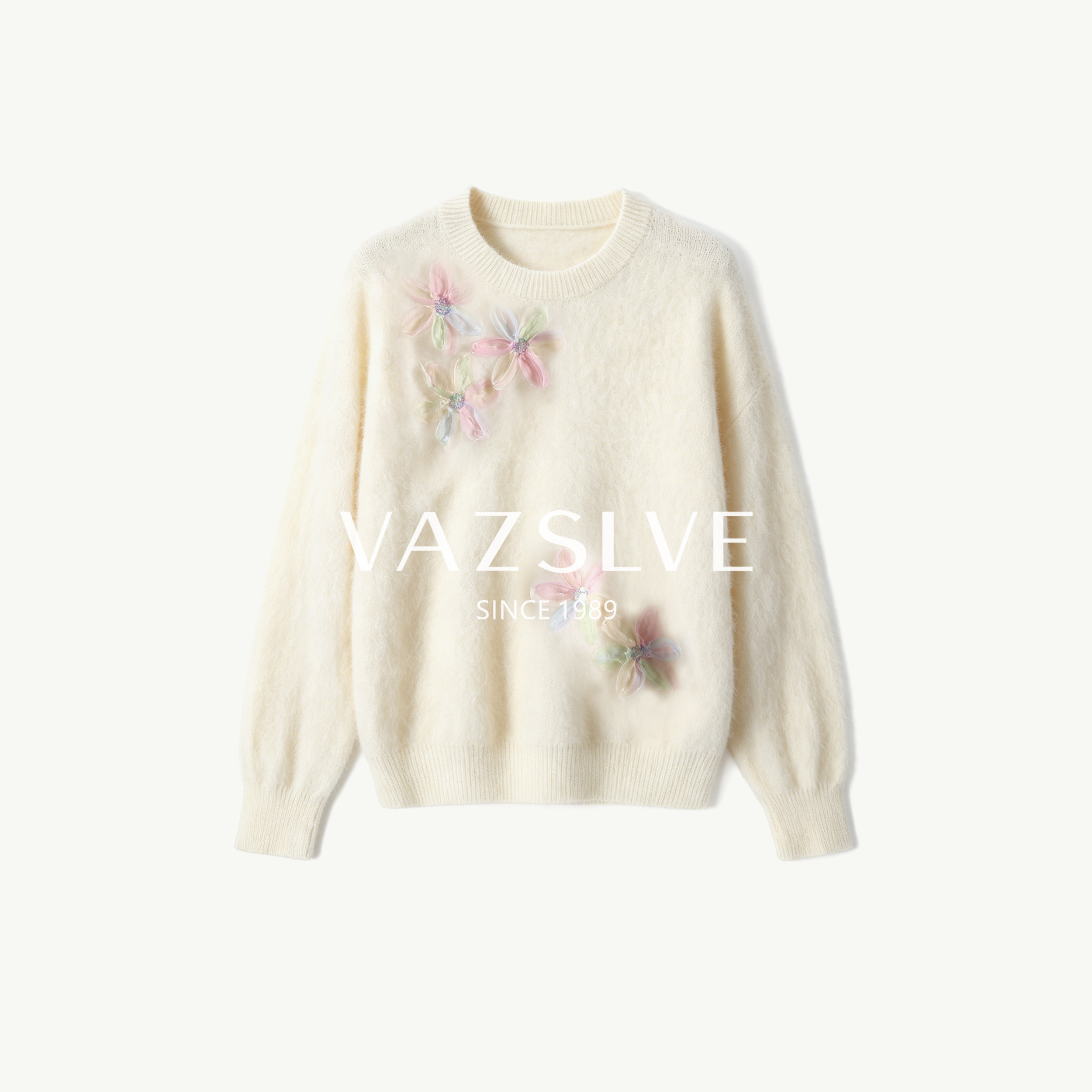 【VAZSLVE/全新奢品】羊毛拉毛立体花朵羊毛针织衫 MJZ7-ZH003