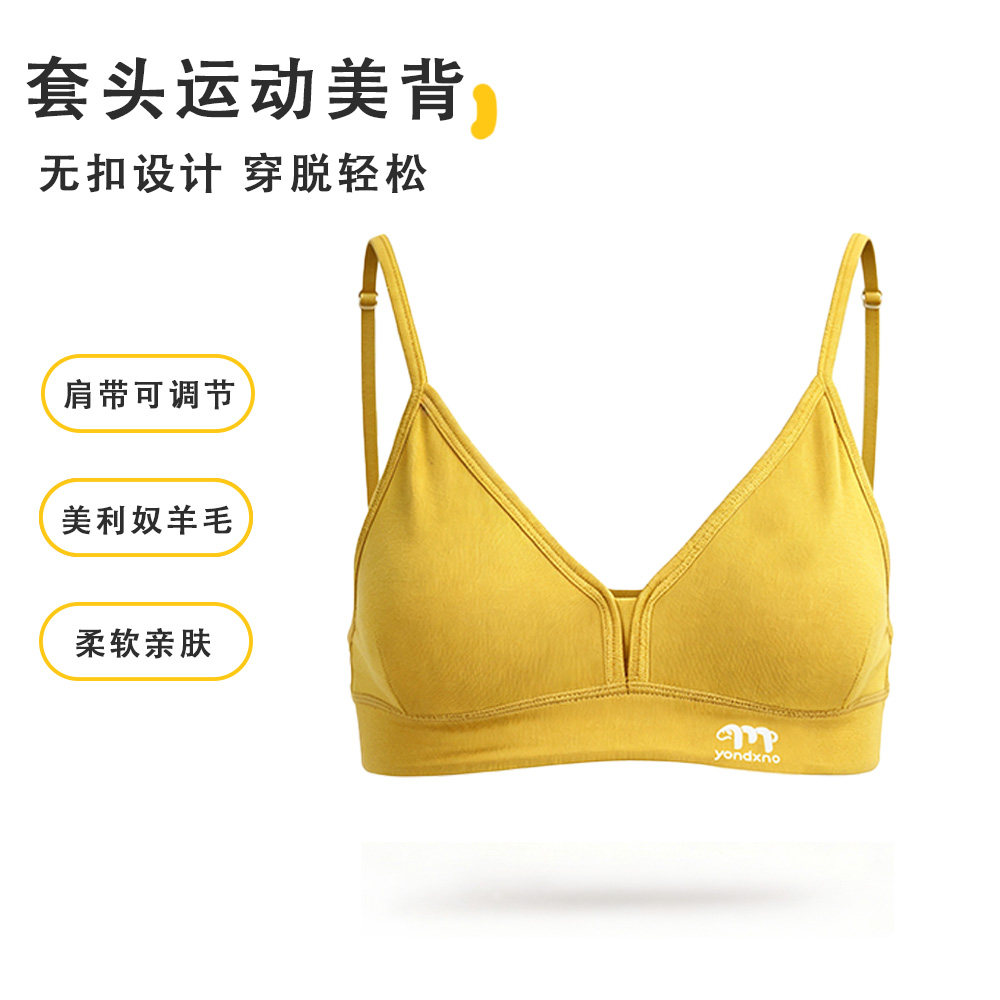 羊小诺美利奴羊毛文胸女款16.5um速干运动内衣户外徒步三角杯吸汗