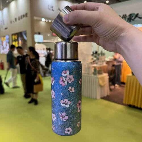 珑沏樱花纯钛便携女士保温杯