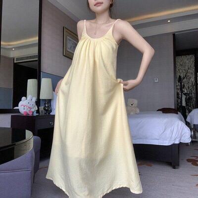 纯欲风夏季吊带新款睡裙女2025超火睡衣夏绵绸可外穿带胸垫家居服