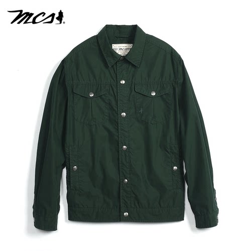 MCS修身通勤翻领衬衫价格外套男