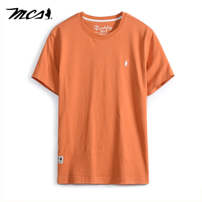 MCS纯棉经典休闲圆领短袖T恤男士