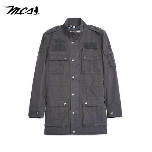 mcs秋冬休闲夹克立领中款单外套