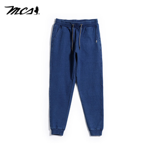 直筒棉质长裤 MCS男装 休闲运动束腿针织裤 美式 子男 源自万宝路秋季
