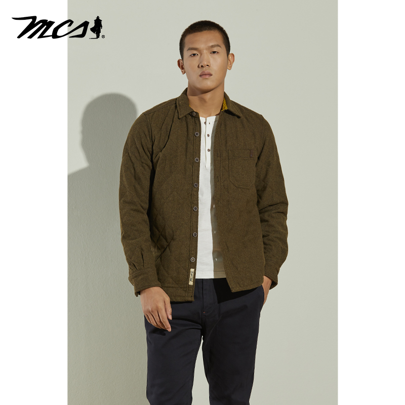 MCS含羊毛商务休闲间棉外套棉服