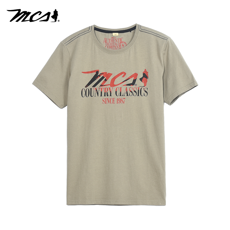 MCS美式商务休闲纯棉半袖T恤男款