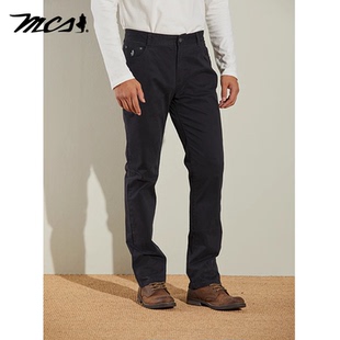 MCS男装源自万宝路男士时尚长裤合身直筒基本款五袋休闲裤