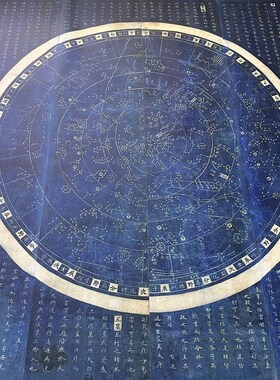 代浑天一统星象全图复古天文书画微喷仿古装裱横幅挂轴装饰
