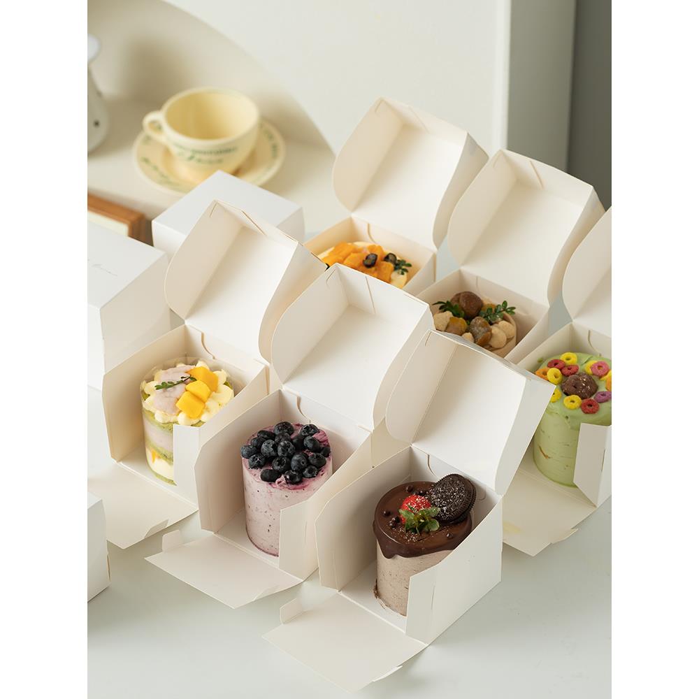 蛋糕盒子包装盒迷你小23寸甜品切块四寸巴斯克烘焙法式西点打包盒