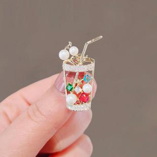 金属结构件 一折专区 奥特莱斯清仓潮创意奶茶杯胸针女outlets