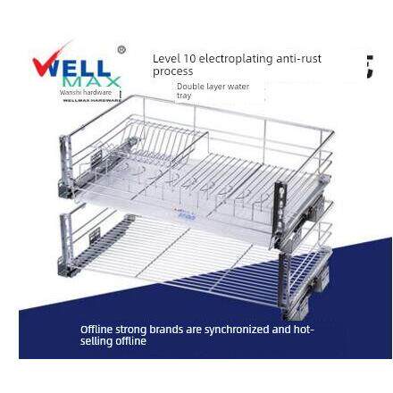 威万事/wellmax 不锈钢厨房拉篮 三边橱柜拉篮抽屉双层碗盘篮