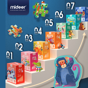mideer弥鹿儿童早教益智进阶大块拼图宝宝幼儿启蒙玩具2-3-4-5岁
