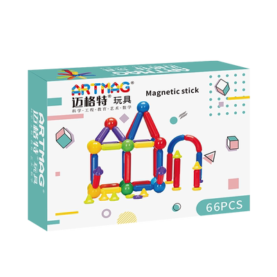 artmag66件幼儿成长玩具磁力棒
