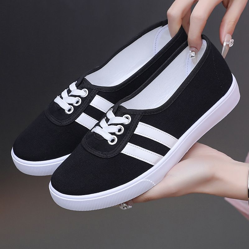 网红爆款帆布鞋女春夏季透