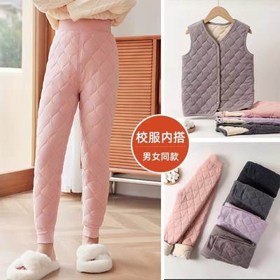 校服神器羽绒服内胆初中生套校服内搭保暖裤套装轻薄男女童中大童