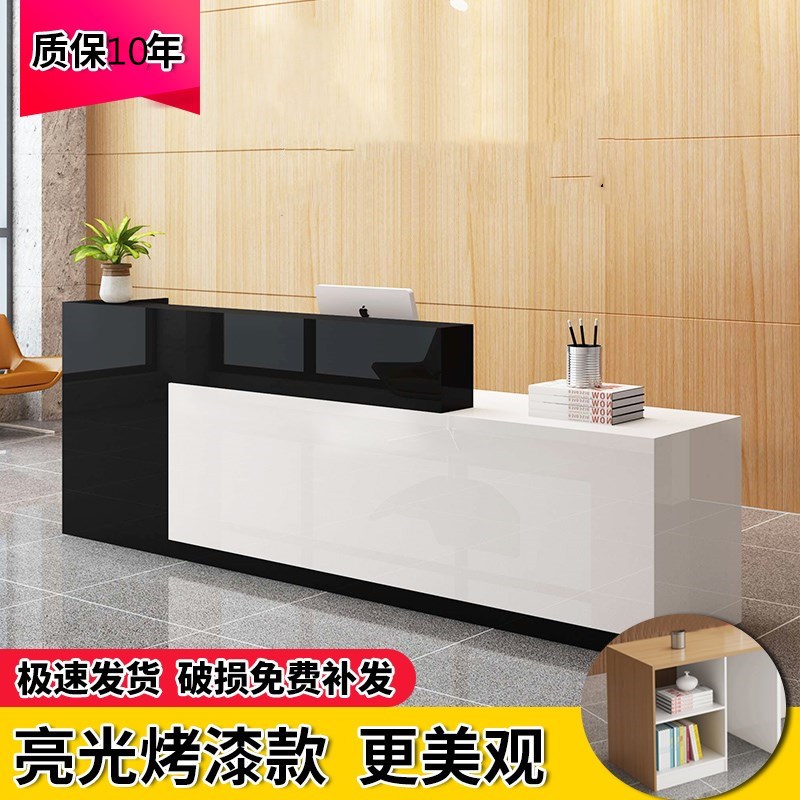 前台烤漆接待吧台公司前台询台导医服务台咨台桌仿大理石纹收银台