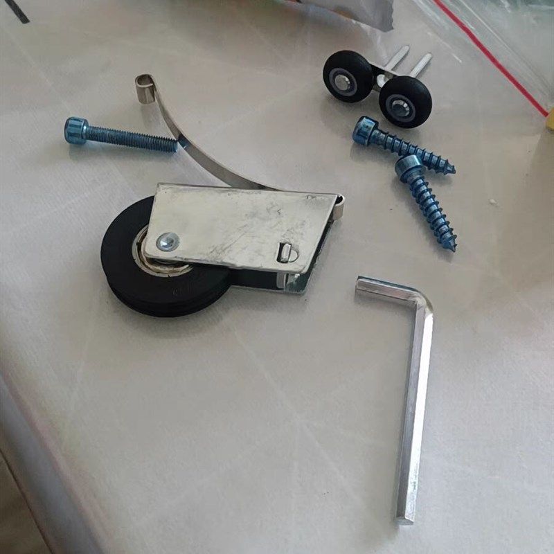 衣柜移门双排滑轮卫生间推拉玻璃并排凸凹滚轮厨房隔断门轱辘子