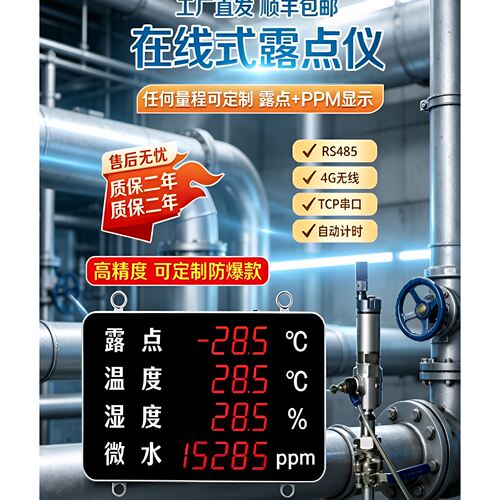 高精度在线式露点仪防腐蚀SF6天然气压缩空气替代DMT143工厂直销