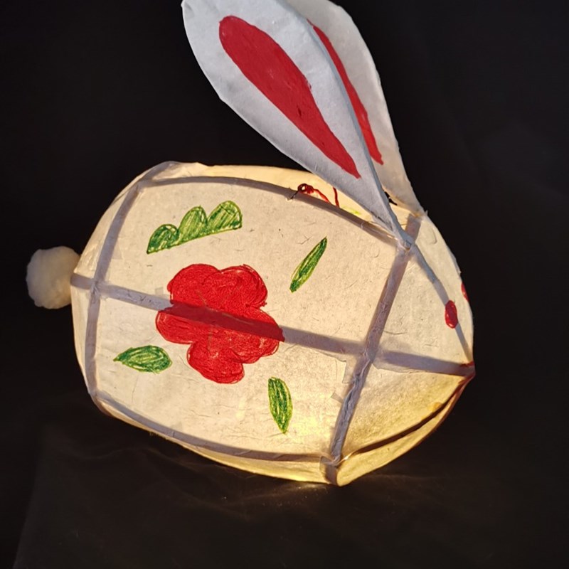非遗兔子花灯DIY材料包传统竹篾手工制作元宵节玉兔灯笼暖场活动
