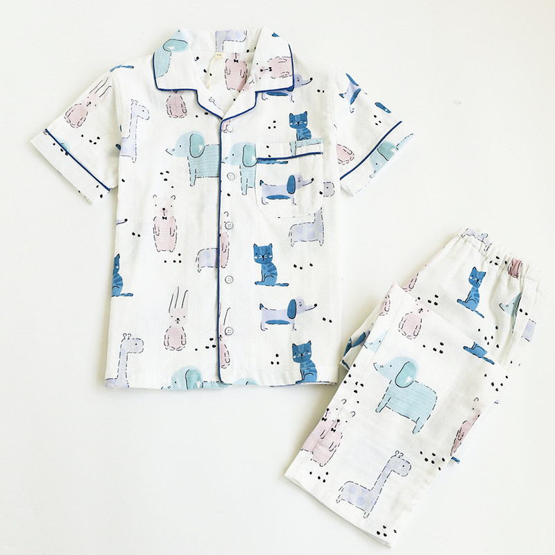 夏季儿童男孩纯棉纱布短袖睡衣套装小中大男童学生薄款全棉家居服,童装/婴儿装/亲子装,家居服套装,淘宝优惠券,粉丝福利购,淘宝优惠卷