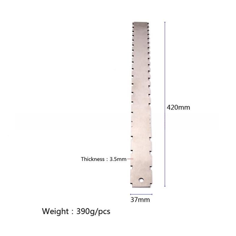 吉他贝司琴颈缺口尺 琴颈测平尺 指板品丝刀口尺双边缺口测量工具