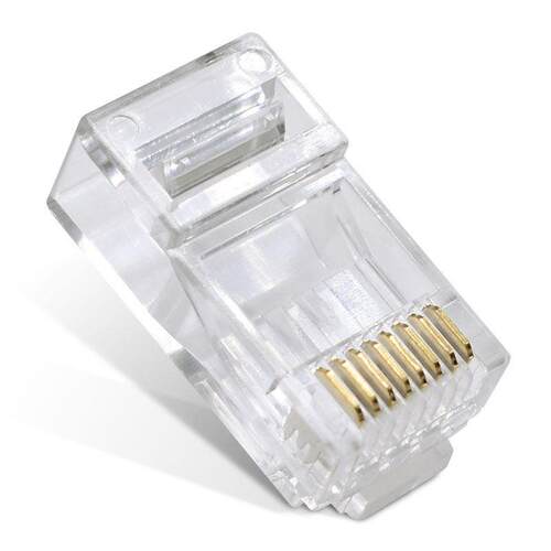 艾德生超六类八类水晶头纯铜镀金非屏蔽网路线RJ45水晶头千兆8芯C