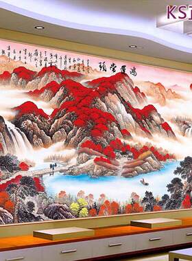 KS十字绣鸿运当头客厅2025新款大幅珍藏版40色线绣需要自己绣