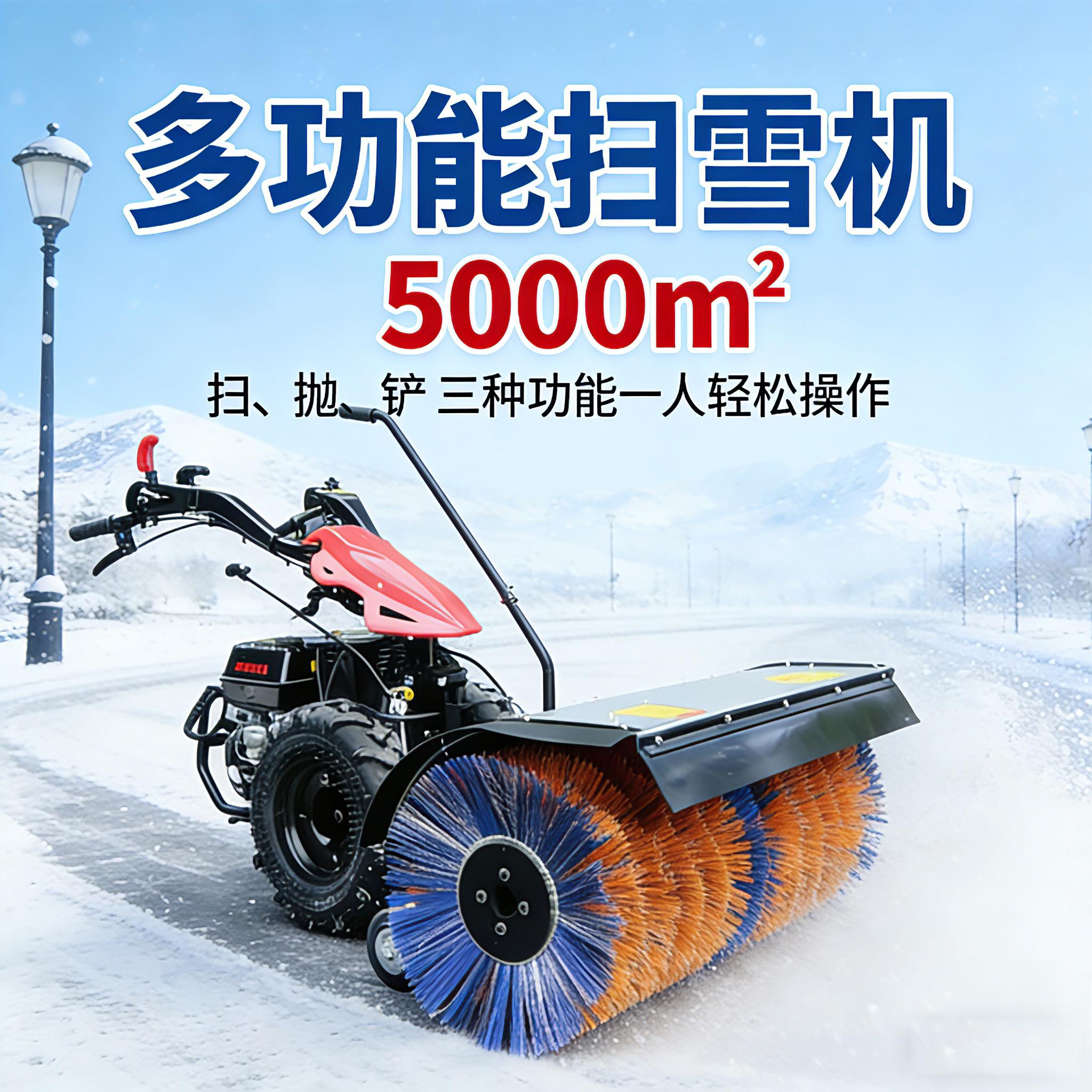 小型家用扫雪机手推式社区市政街道清雪机多功能全齿轮扫雪除雪机