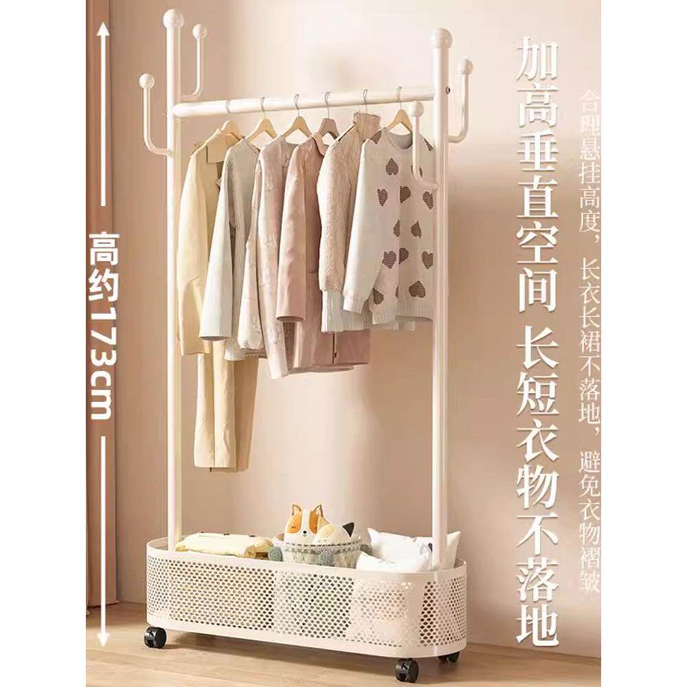 移动式晾衣架小车落地式卧室晾衣架家用多功能简易衣架流行晾衣架